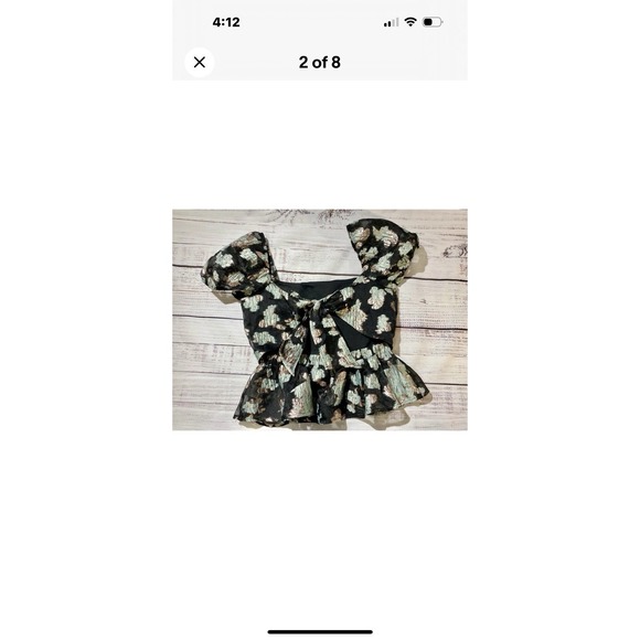 Lot Of 3 Women Tops Fit & Flare Black / Blue Puff Sleeve Francesca's Size Medium - Picture 9 of 15